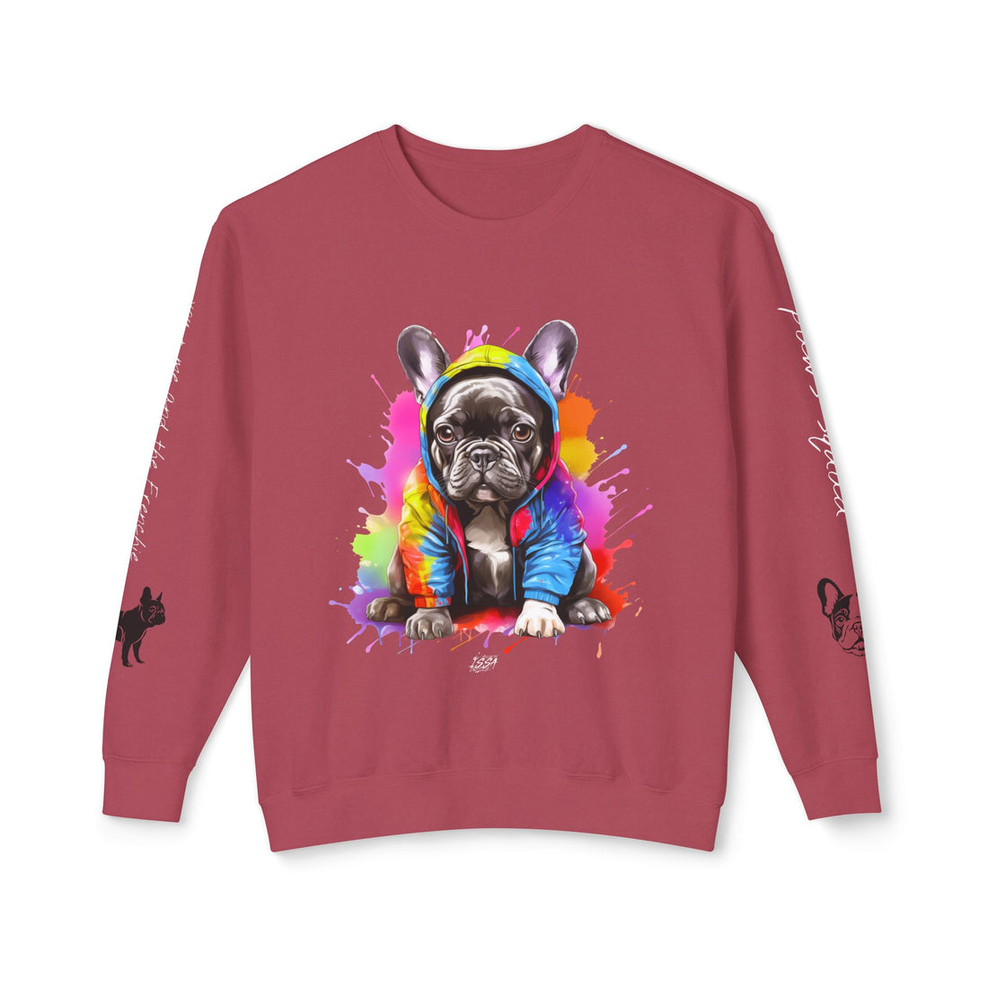 ISSA FRENCHIE LOVE Unisex Lightweight Crewneck Sweatshirt