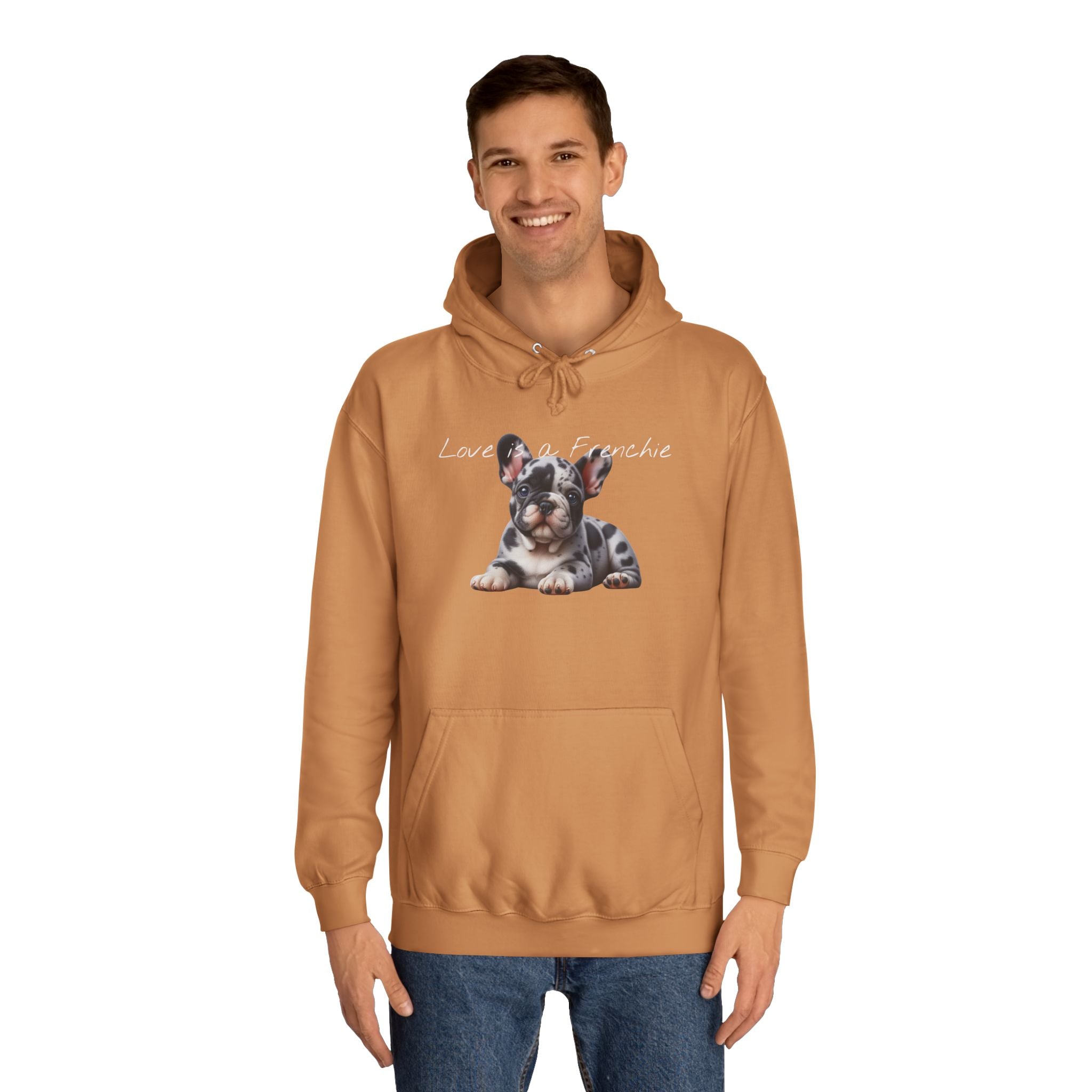 LOVE IS A FRENCHIE Unisex College Hoodie