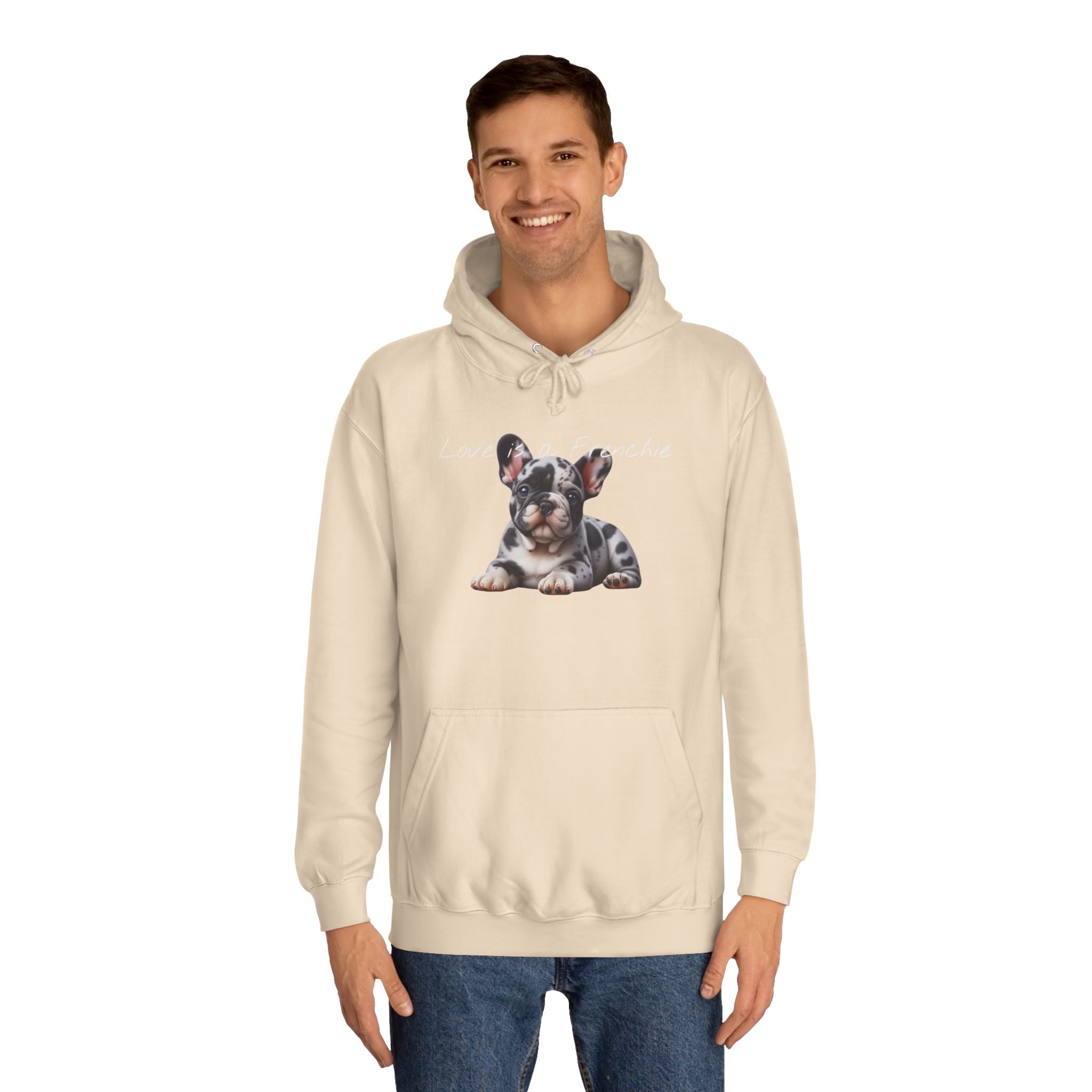LOVE IS A FRENCHIE Unisex College Hoodie
