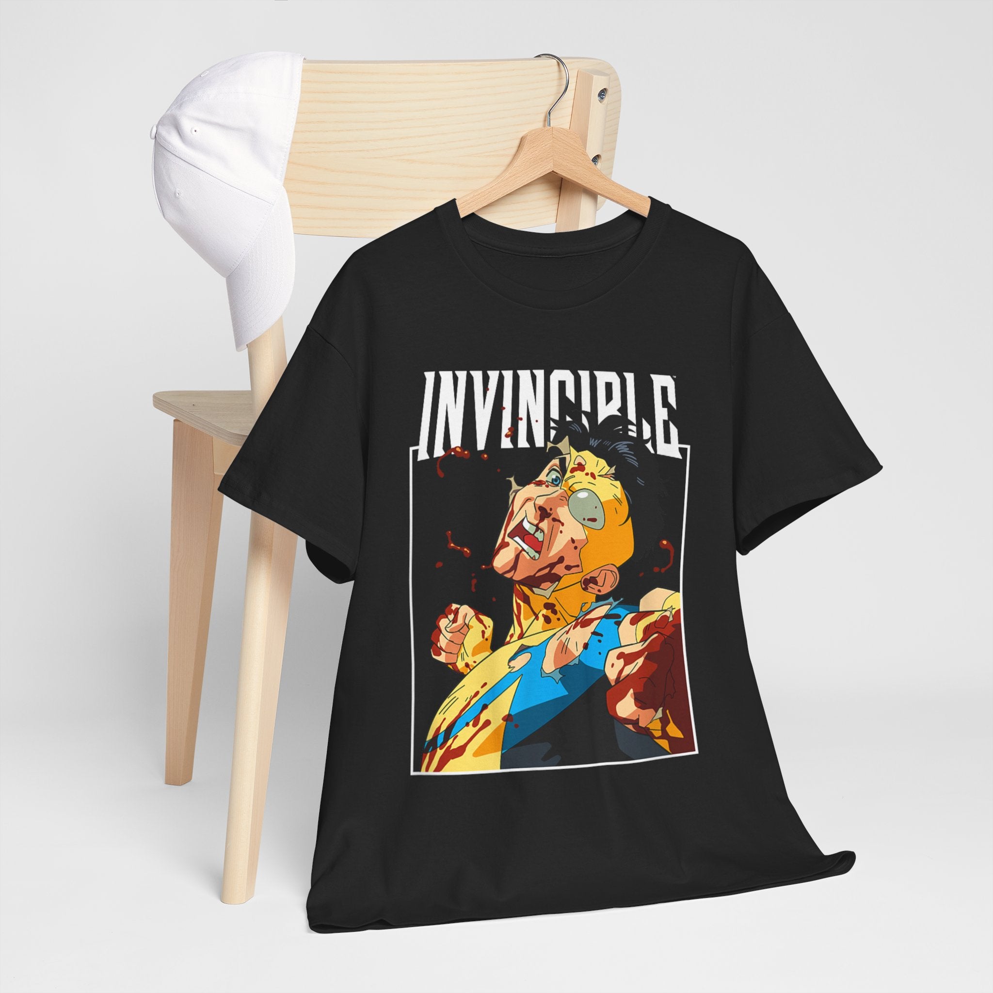 Unisex Heavy Cotton Tee - Invincible Graphic Tee, Superhero Shirt, Gift for Comics Fans, Casual Wear, Birthday, Holiday Apparel