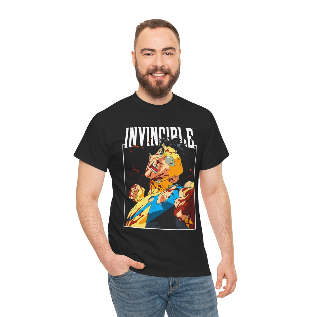 Unisex Heavy Cotton Tee - Invincible Graphic Tee, Superhero Shirt, Gift for Comics Fans, Casual Wear, Birthday, Holiday Apparel