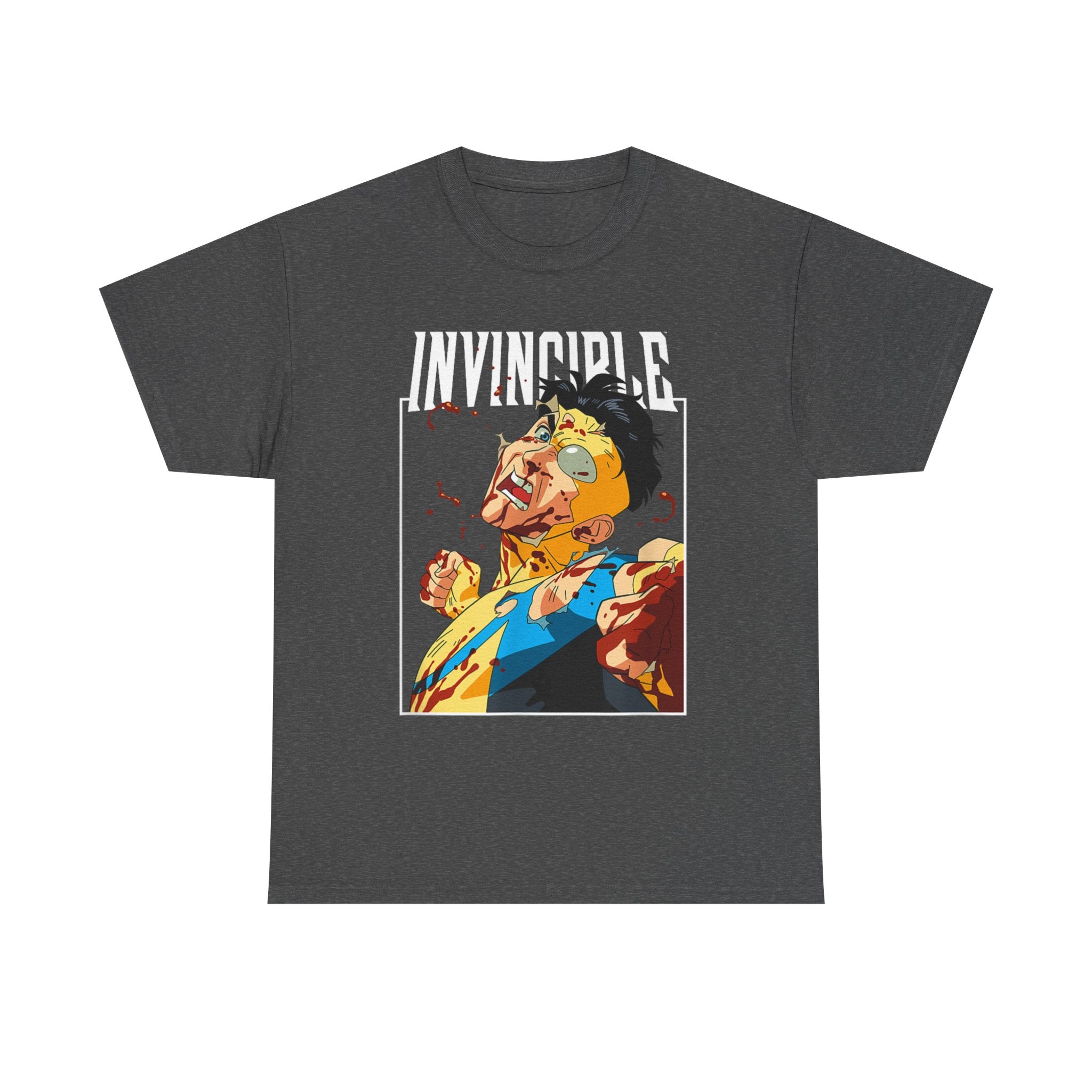 Unisex Heavy Cotton Tee - Invincible Graphic Tee, Superhero Shirt, Gift for Comics Fans, Casual Wear, Birthday, Holiday Apparel