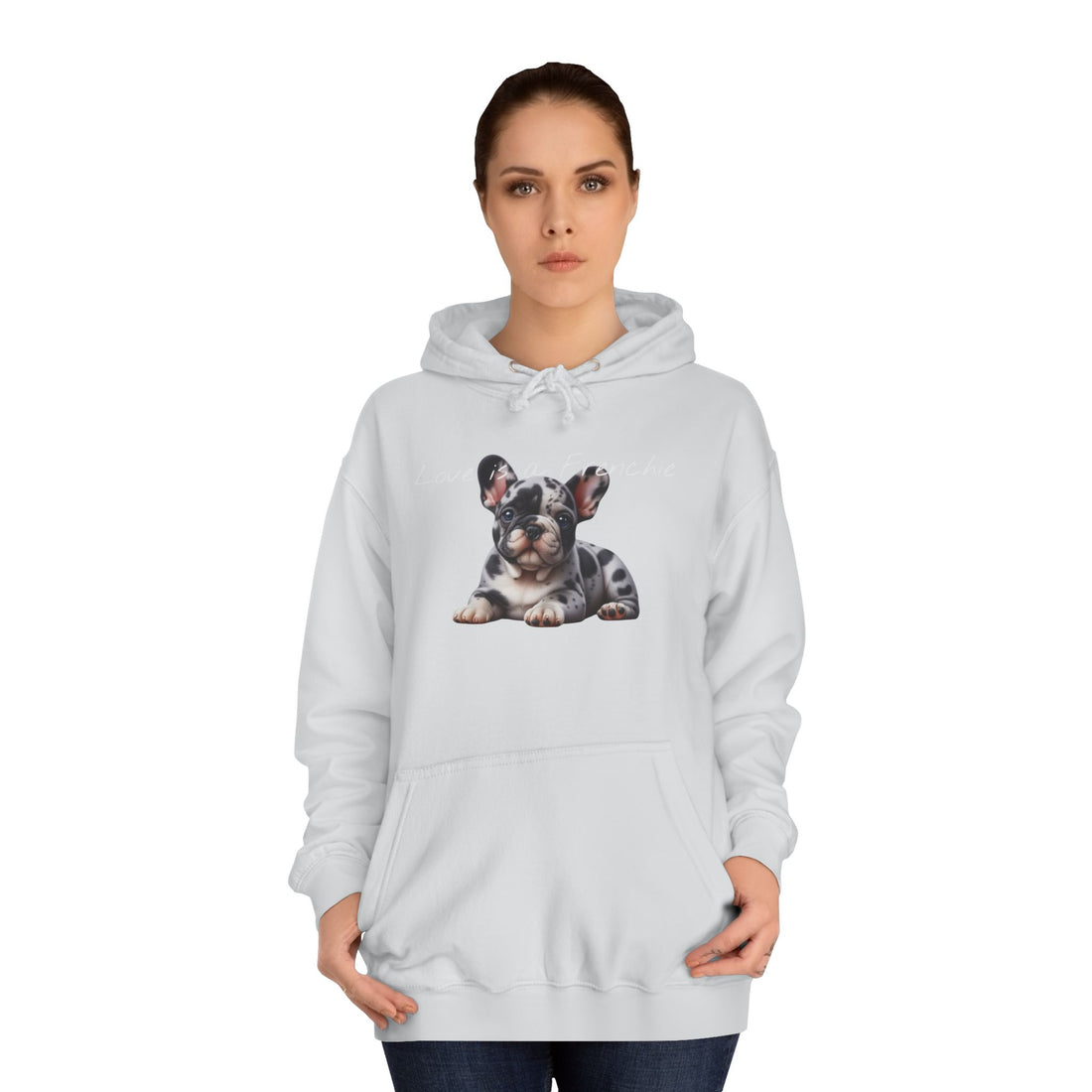 LOVE IS A FRENCHIE Unisex College Hoodie