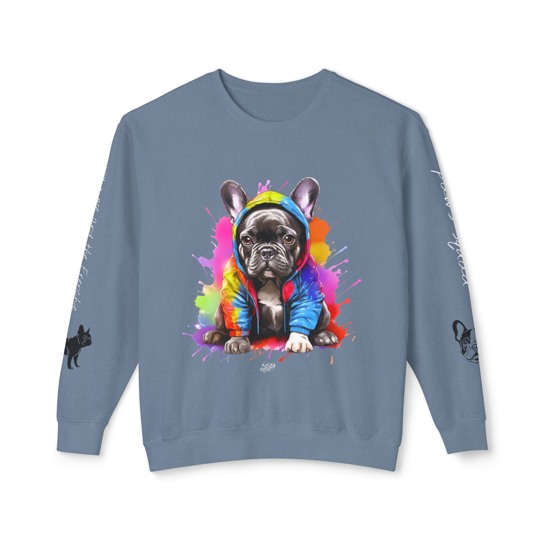 ISSA FRENCHIE LOVE Unisex Lightweight Crewneck Sweatshirt