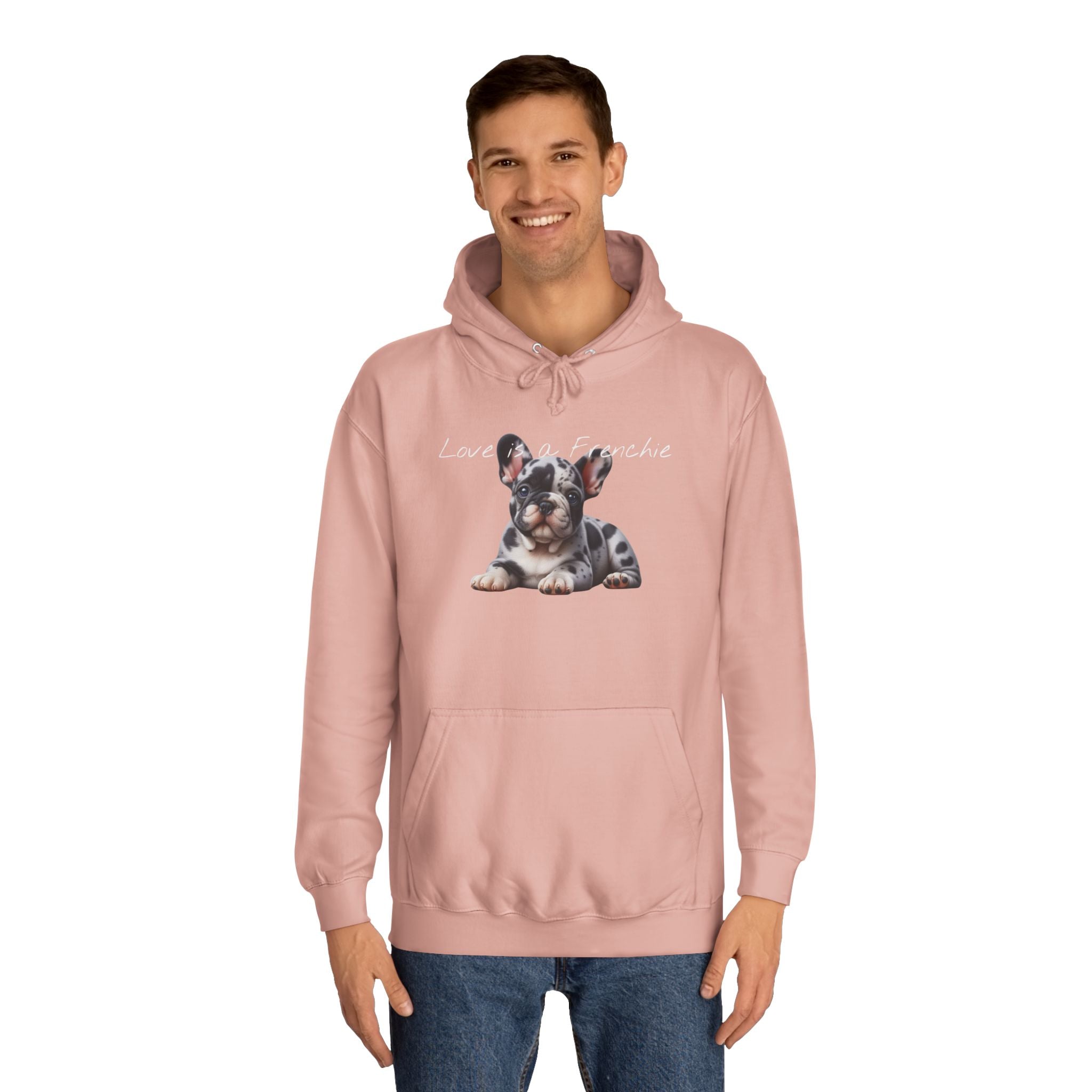 LOVE IS A FRENCHIE Unisex College Hoodie