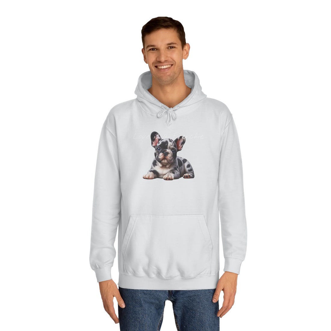 LOVE IS A FRENCHIE Unisex College Hoodie