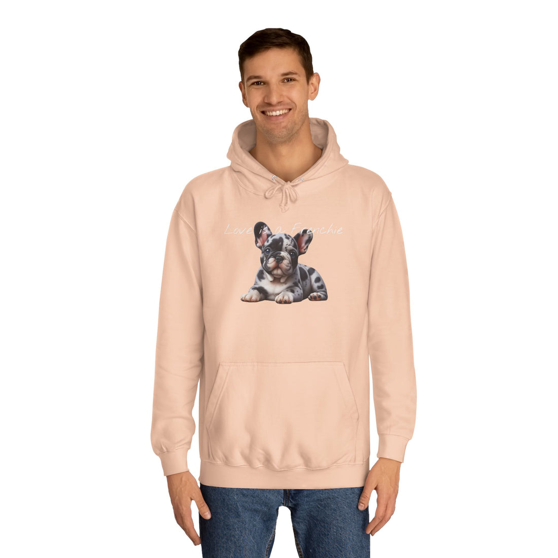 LOVE IS A FRENCHIE Unisex College Hoodie